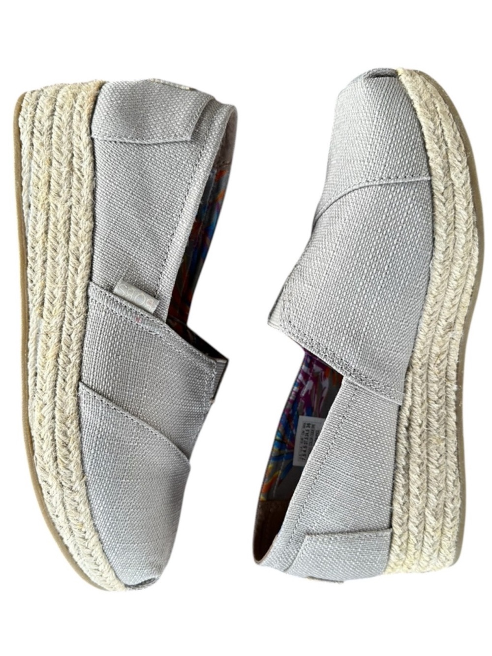 BOBS by Skechers Beige Canvas Slip-On Memory Foam Casual Women’s Shoes - Picture 9 of 11